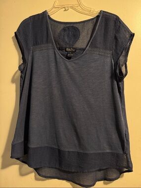 Lucky Brand Navy Short Sleeve Layered Tunic